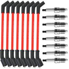 8Pack Spark Plug Set + 10.5mm 48322 Wires For 2000-2009 CHEVY GMC 4.8L 5.3L 6.0L