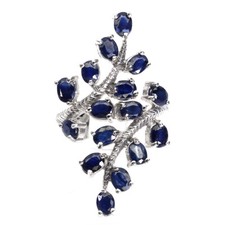 925 Sterling Silver Ring Oval Blue Sapphire Natural Gemstone Jewelry Sz 7