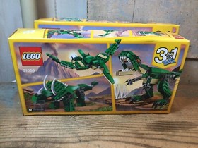 (2) LEGO Creator Mighty Dinosaurs 31058 Lego 3 in 1 T Rex Triceratops 174 Pcs