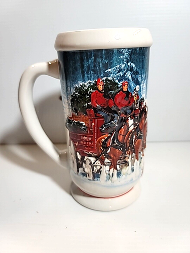 2007 BUDWEISER Holiday Christmas Stein Winter’s Calm - CLYDESDALE Stein Beer Mug - Picture 10 of 13