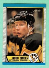 (1) GORD DINEEN 1989-90 O-PEE-CHEE # 256 PENGUINS ROOKIE NM-MT CARD (K2465)