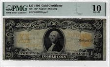 1906 $20 Gold Certificate *STAR* note--fr.1183--PMG VG 10--SCARCE 1 of 12!