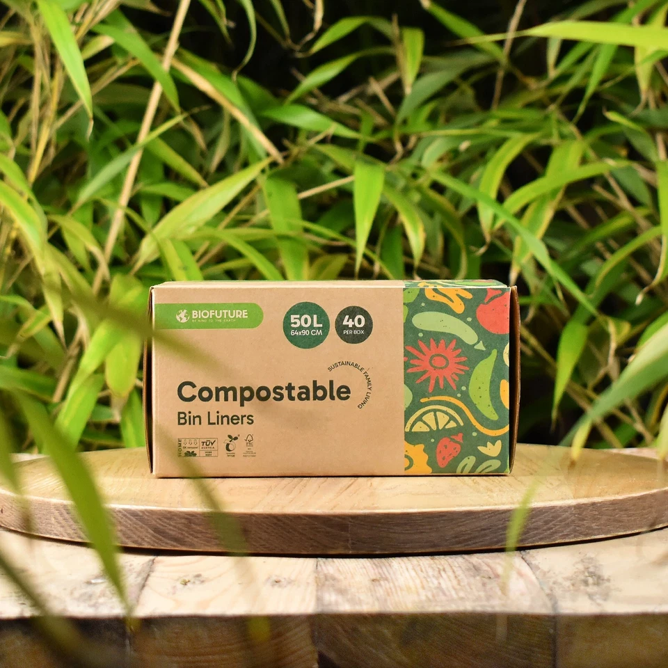 40 x 50L Compostable Bin Liners – Biodegradable Kitchen Waste Bags | EN13432 - Image 4 of 4