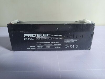 Pro Elec Pel01434 Battery, Lead Acid, 12V, 2.3Ah - UR