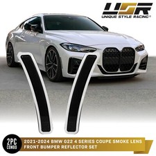 Euro Smoke Front Bumper Reflector Side Marker Light For 2021-24 Bmw G22 4 Series