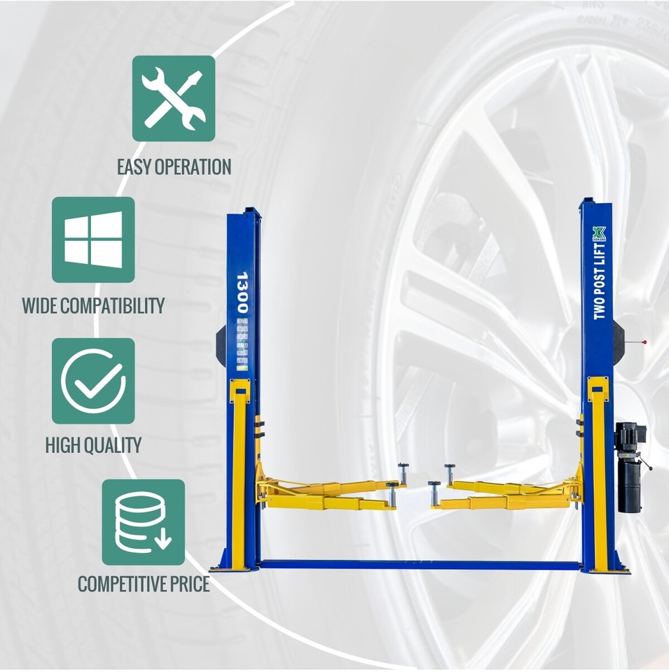 XK 1300 Two Post Car Lift 13,000lb Auto 2 Post Lift Floor Plate Hoist ...