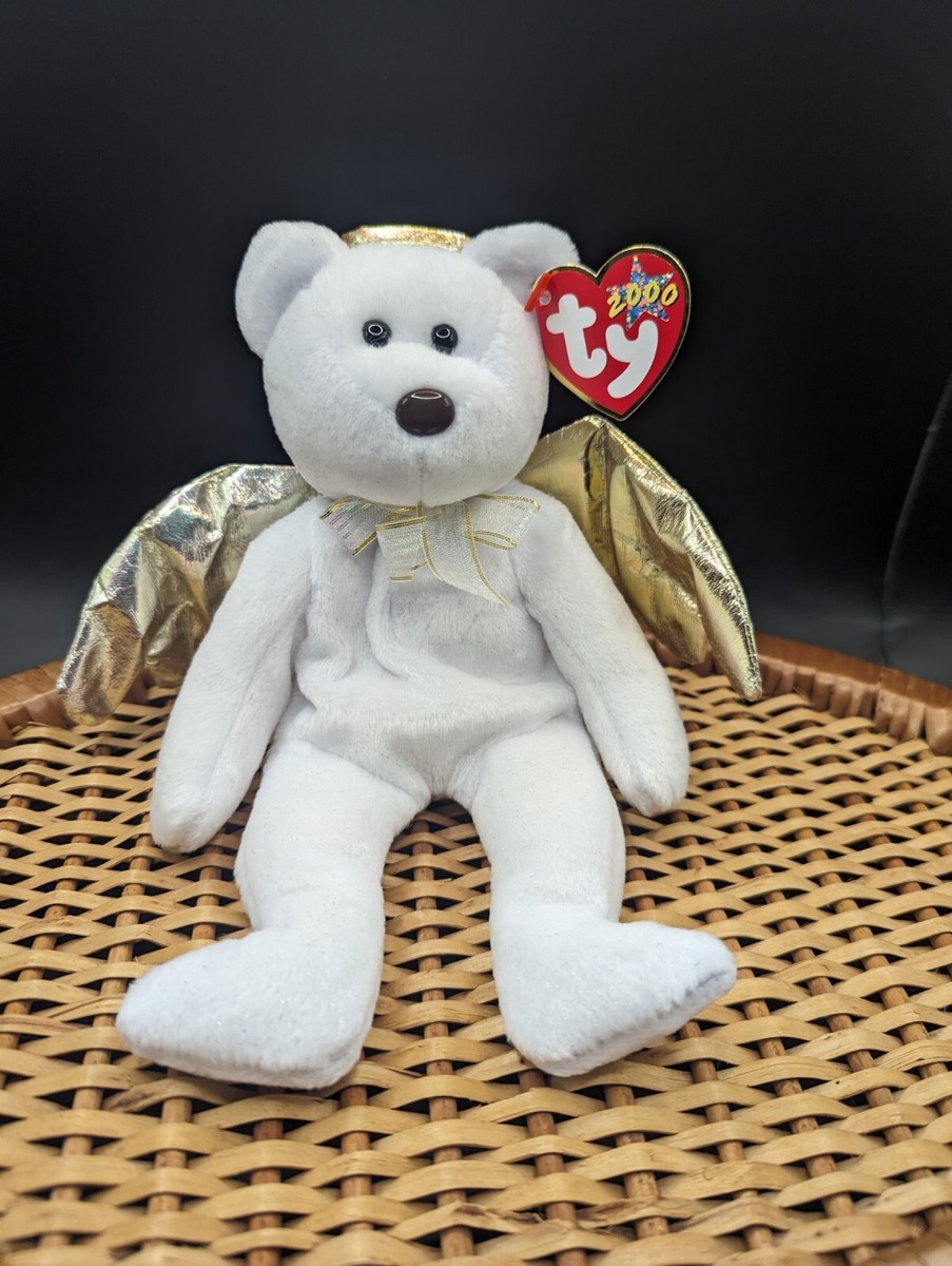 RARE RARE TY Beanie Baby Retired 2000 HALO II 2 Gold Wings Brown