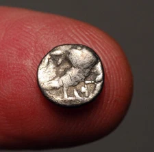 G54-25  ARABIA, SABA'.   ⅛  unit, imitating Athens -- Athena / Owl, monogram GD