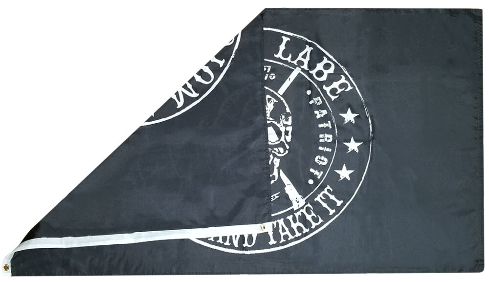Bandiera 3x5 Piedi Nylon Ricamata - Molon Labe "Come & Take It", Con 3 Clip, Nuova Con Etichette