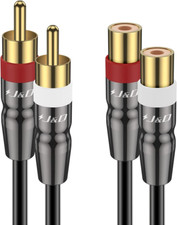 2 RCA Extension Cable Male to Female, Copper Shell Gold-Plated 2RCA Male to 2RCA