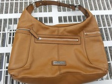 ETIENNE AIGNER Large Brown Leather Shoulder Hobo Tote Satchel Purse Bag