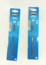 Lot 2 HART 6-inch IMPACT DRIVER BIT Torsion Zone 1/4 HEX SHANK   Quick Bit