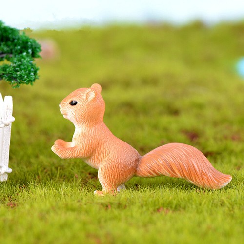 4Pcs Cute Mini Squirrel Animal Miniature Figurines Fairy Garden Ornaments Decor - Picture 4 of 10