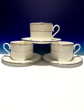 Lenox Tesoro Cup /Saucer with Platinum Trim set of 3