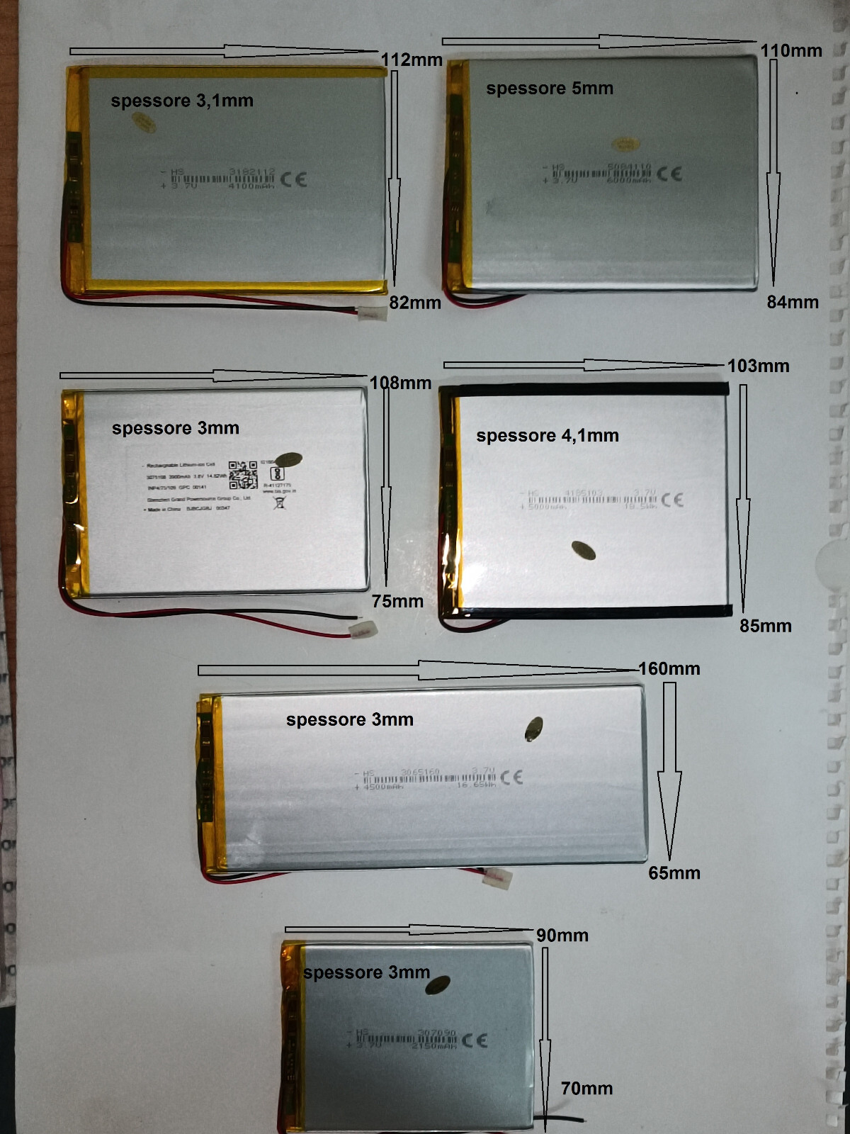 EEMB Batteria Ai Polimeri Di Litio 3,7 V 250 MAh 502030 Lipo Con - Foto 12