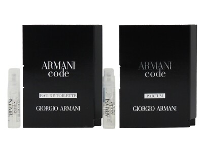 GIORGIO ARMANI CODE EDT PARFUM 1.2ml .04fl oz COLOGNE SPRAY SAMPLES TRY BOTH
