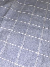 Cotton Powder Blue and White Check Tablecloth Chambray Look 80 x 56