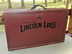 ORIGINAL LINCOLN LOGS COLLECTOR'S EDITION BUILDING SET-WOODEN CARRYING