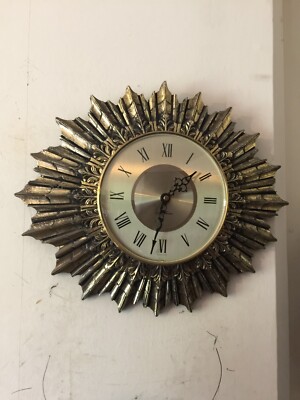 vintage 50er/60er Jahre Seth Thomas Wanduhr umgebaut auf Quarz Batteriewerk