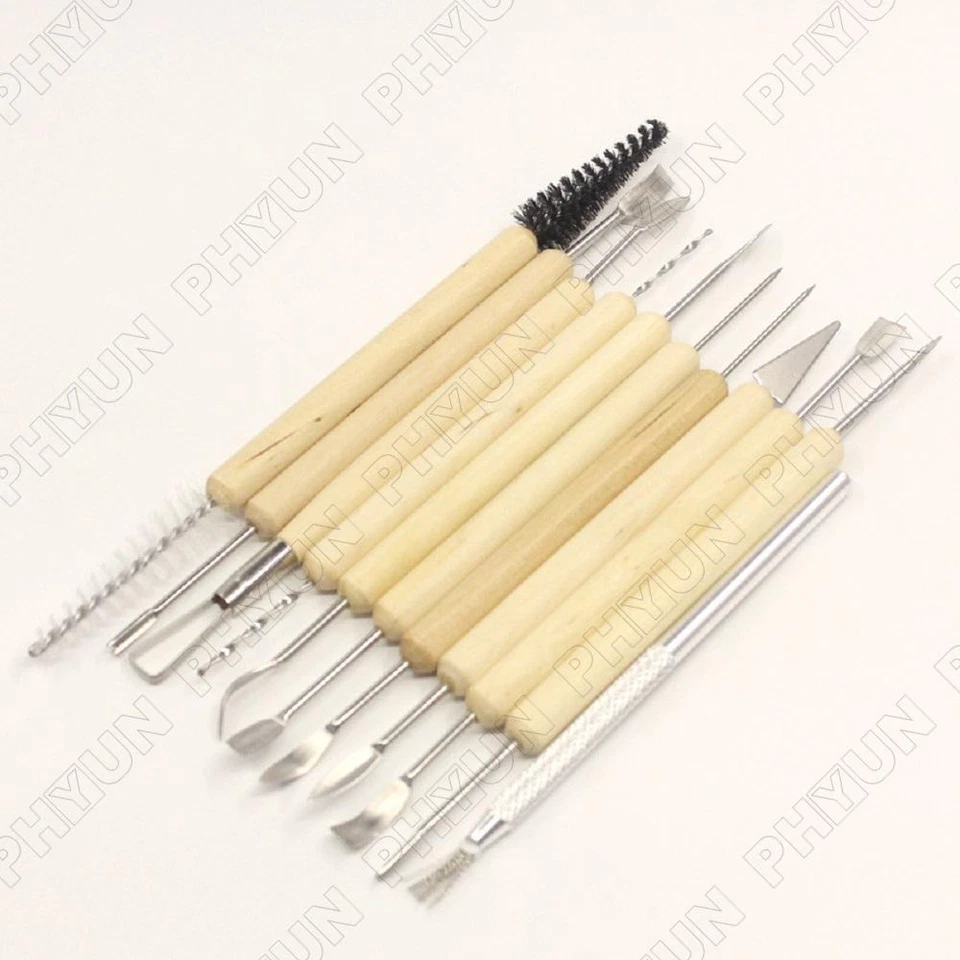 11Pcs Clay Tools Set Metal Tipped Clay Sculpting Tools with Wood Handles Ideal - Image 2 of 4