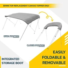 Seal Skin Covers 4 Bow Bimini Top Replacement Canvas Only Cover. 96" L 91"-96" W