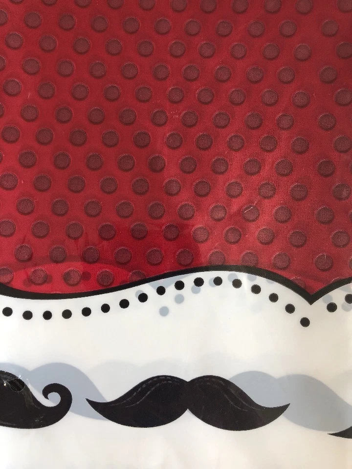 Mantel Bigote Madness Mantel Rojo Negro Fiesta Cumpleaños Evento Foto 2 de 4