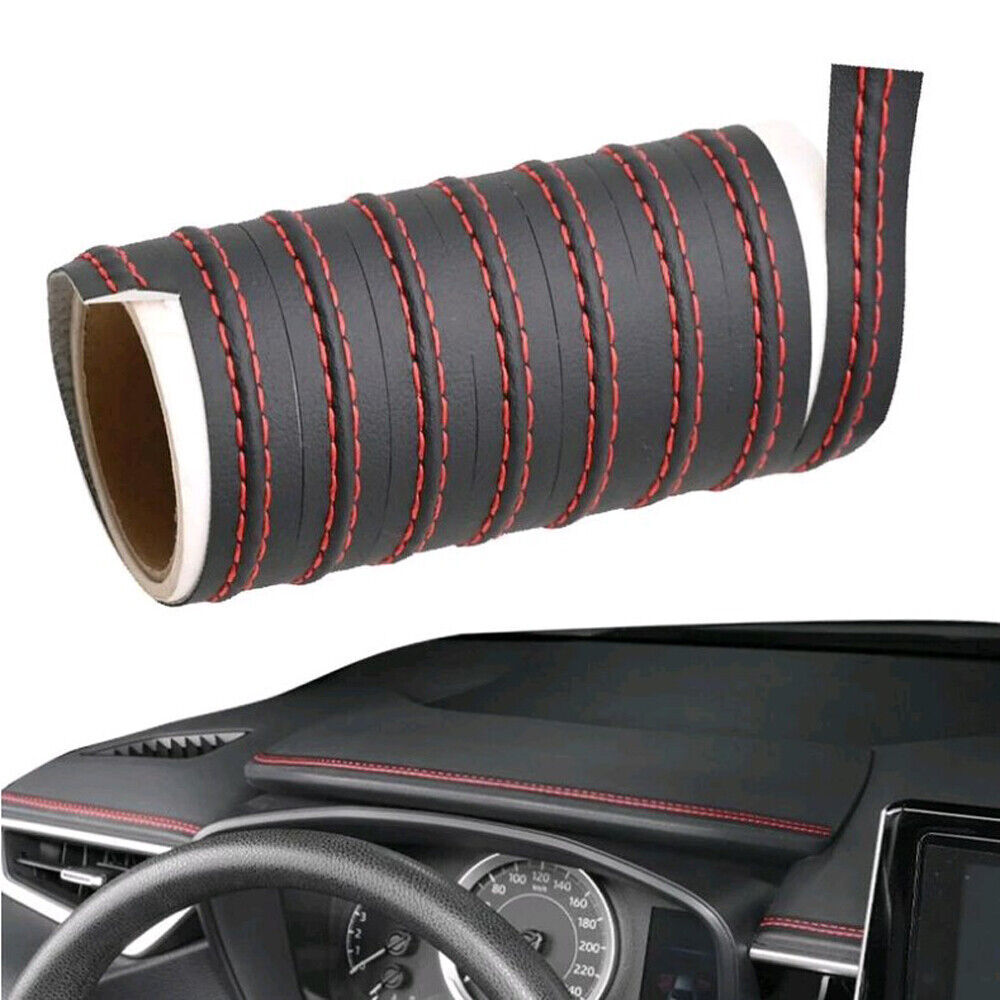 2m PU Leather Car Dashboard Decor Line Strip Sticker Moulding Trim Accessories