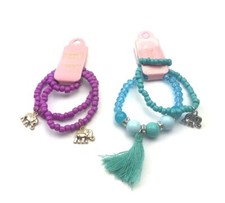 Elephant Bracelet ring set Lot of 2 matching children Kids jewelry girls pair