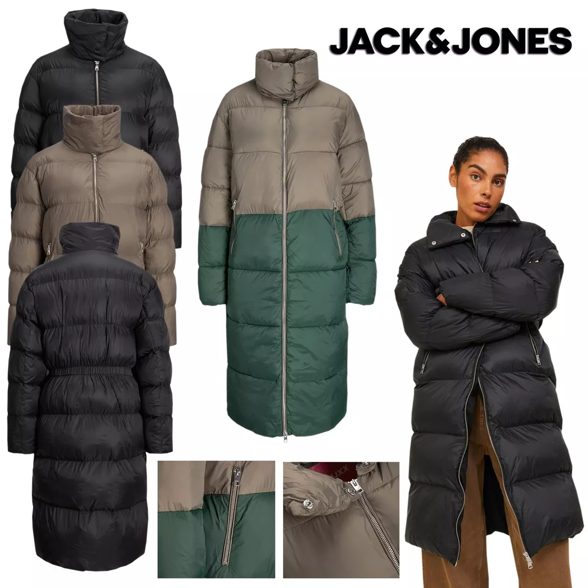 Jack & Jones Womens Puffer Long Jacket Winter Coat For Ladies Gift