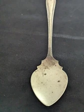 Antique Vintage Grapefruit Spoon England Gold Finish Beaded Edges Serrated 