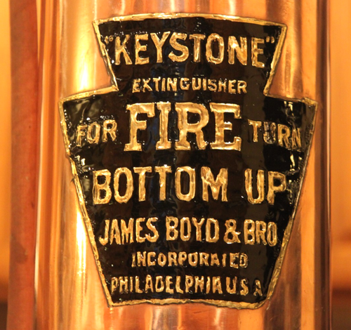 Antique Vintage "KEYSTONE" Copper Brass Fire Extinguisher-Polished Restored - Picture 4 of 20