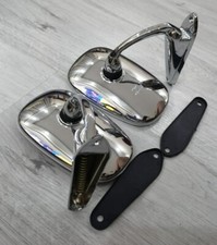 For Fiat 1100 1500 131 128 125 124 Chrome Fenderdoor Mirror Pair Edge Curve New