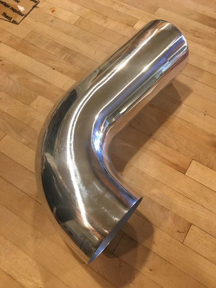 Air intake Tube 3.5" O.D. 90 Degree Bend Aluminum 1" & 6" Legs Pipe Elbow - Image 2 of 4