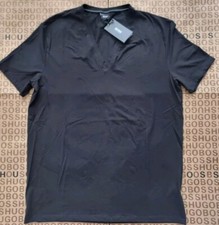 Image of New Hugo Boss mens Stretch Fit black v-neck smart shirt suit jeans t-shirt XXL