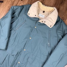 Vtg LL Bean Maine Warden Parka Jacket Men L Green Goretex Thinsulate Chore Coat