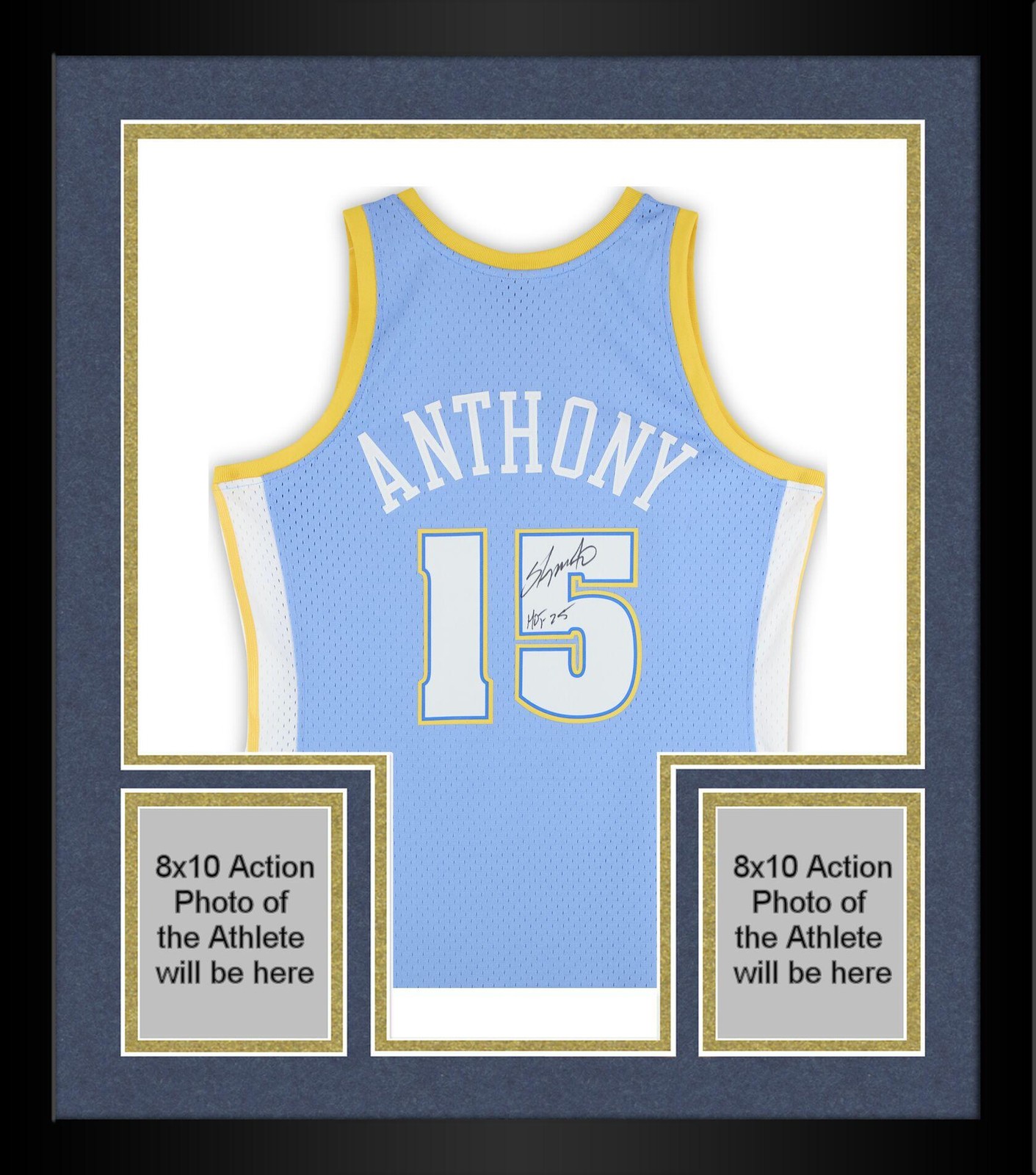 Carmelo Anthony Autographed Signed Denver Nuggets Framed Nuggets Mitchell & Ness 2003-04 Jersey w/Insc 