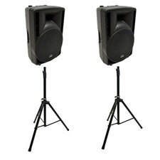 Harmony Audio 12" Concert Series Powered PA Speakers 2 with Tripod Stands