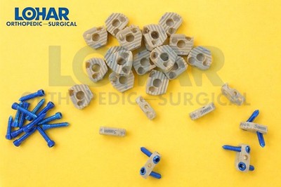 5mm Locking CERVICAL FUSION SPINE CAGE (PEEK Material) with SCREWS,16Pcs