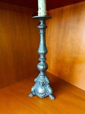 Stupendo Antico Candelabro da altare chiesa Con Putti candeliere Altezza 30 Cm