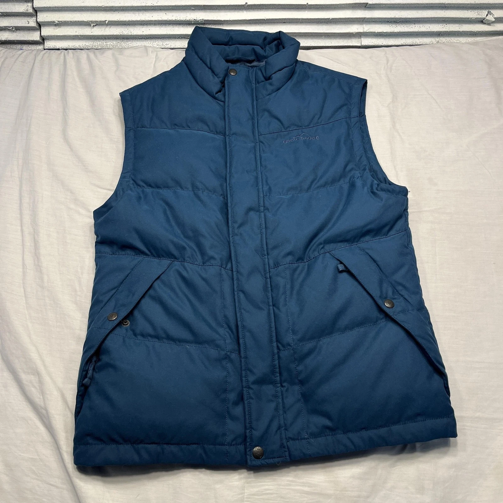 Eddie Bauer Vest Mens Small Goose Down Puffer 550 Fill Power Outdoors Warm