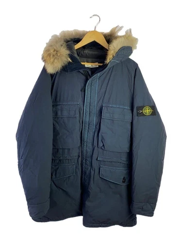 Piumino STONE ISLAND pelliccia XXL piuma blu 671544634 A 17AW sbiadito