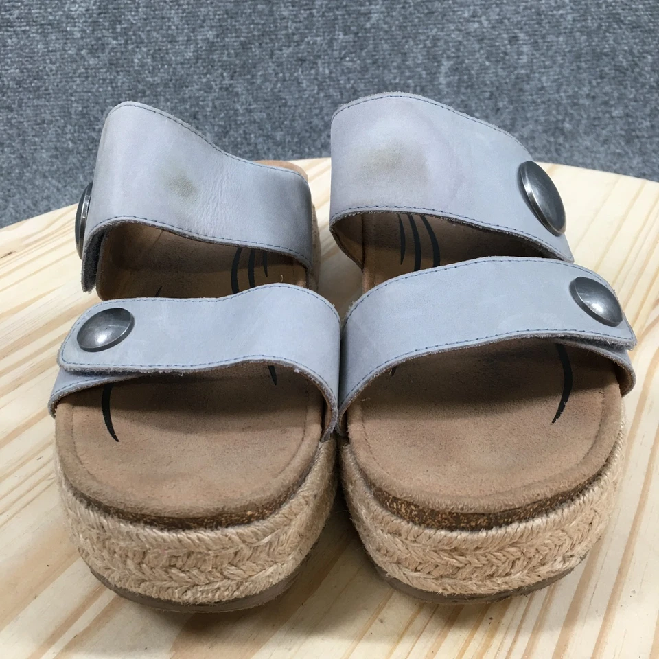 Sandalias Aetrex para mujer 8,5 Sofie plataforma sin cordones alpargata deslizable cuero gris Foto 4 de 4