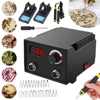 MARKENLOS 100W Profi Brandmalstation Set Brandmalerei Lötkolben Lötstation Holzbrenner Set