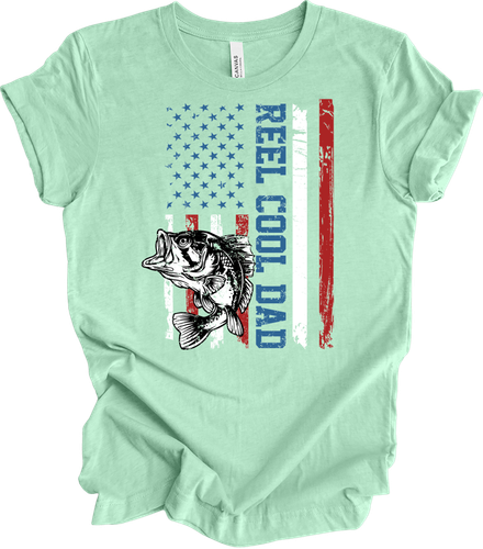 Rolle Cool Papa Angeln T-Shirt amerikanische Flagge Geschenk - Bild 5 von 22