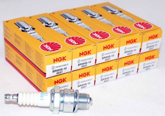 10 Pack Genuine NGK Spark Plugs BR9HS-10 4551 - Mercury Yamaha Suzuki Evinrude
