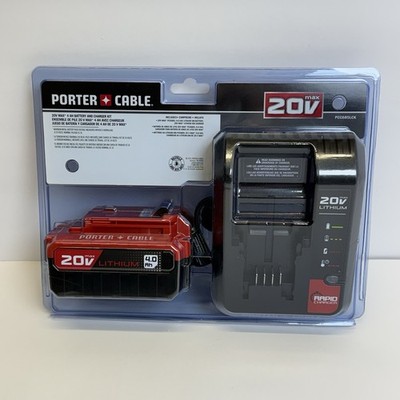 Porter Cable PCC685LCK 20V MAX 4 Ah Lithium-Ion Battery Rapid Charger Starter
