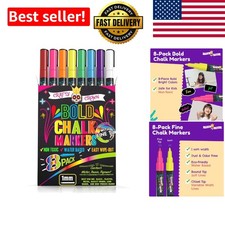 Safe  Fun 8 Pack Bold Liquid Chalk Markers for Creative Glass  Blackboard Use