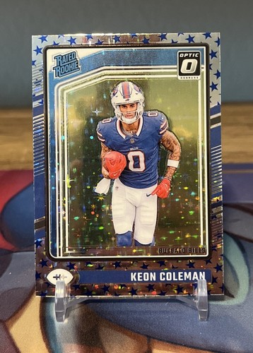 2024 Donruss Optic Blue Stars Emoji Prizm Rated Rookie #263 Keon Coleman RC (SP)