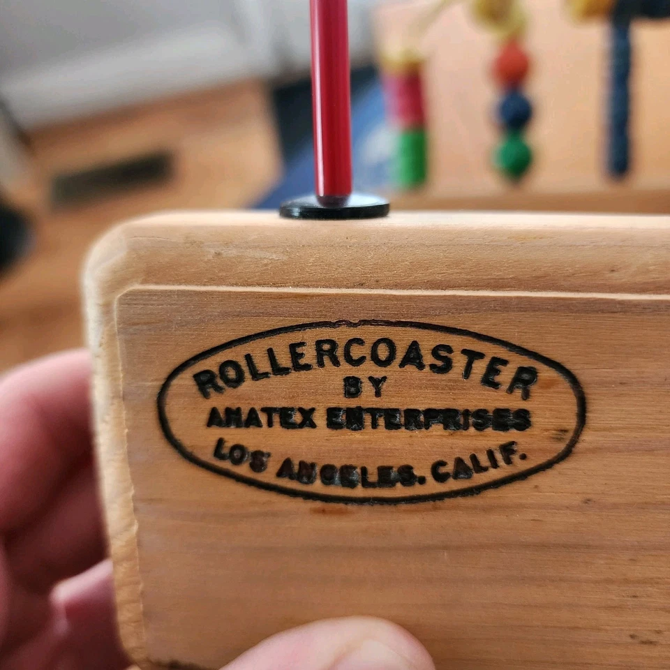 Montaña rusa educativa grande Anatex vintage laberinto de cuentas metal y madera ~ LEER Foto 2 de 4