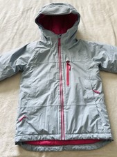 L.L.Bean Girls Wildcat Waterproof Ski Jacket Size 8 Blue Pink Outdoor Hooded